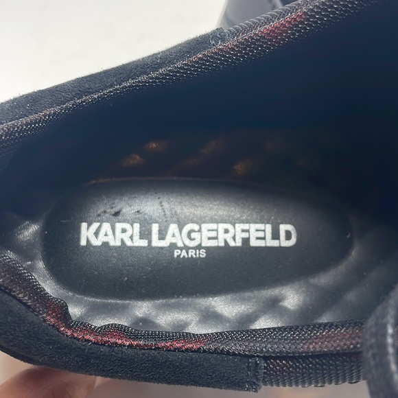 Karl Lagerfeld Camo Print Men's Sneakers Black Burgundy LF1S1109 New Without Box - Picture 6 of 7